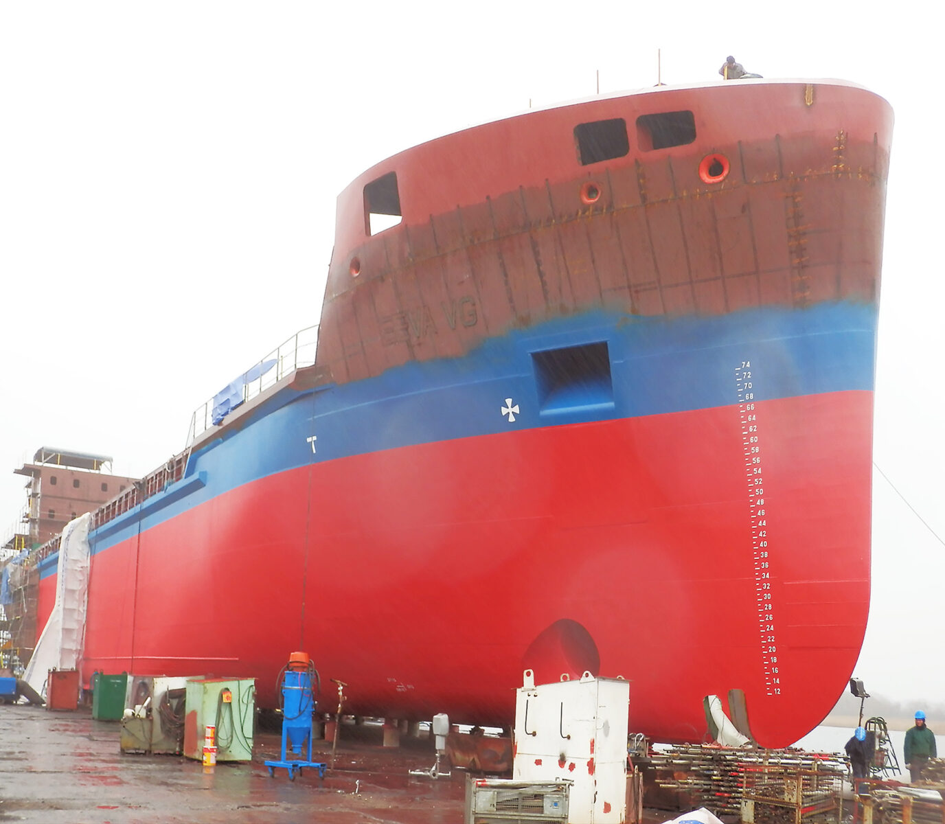 The bow of m/s Eeva VG prior to the final touches