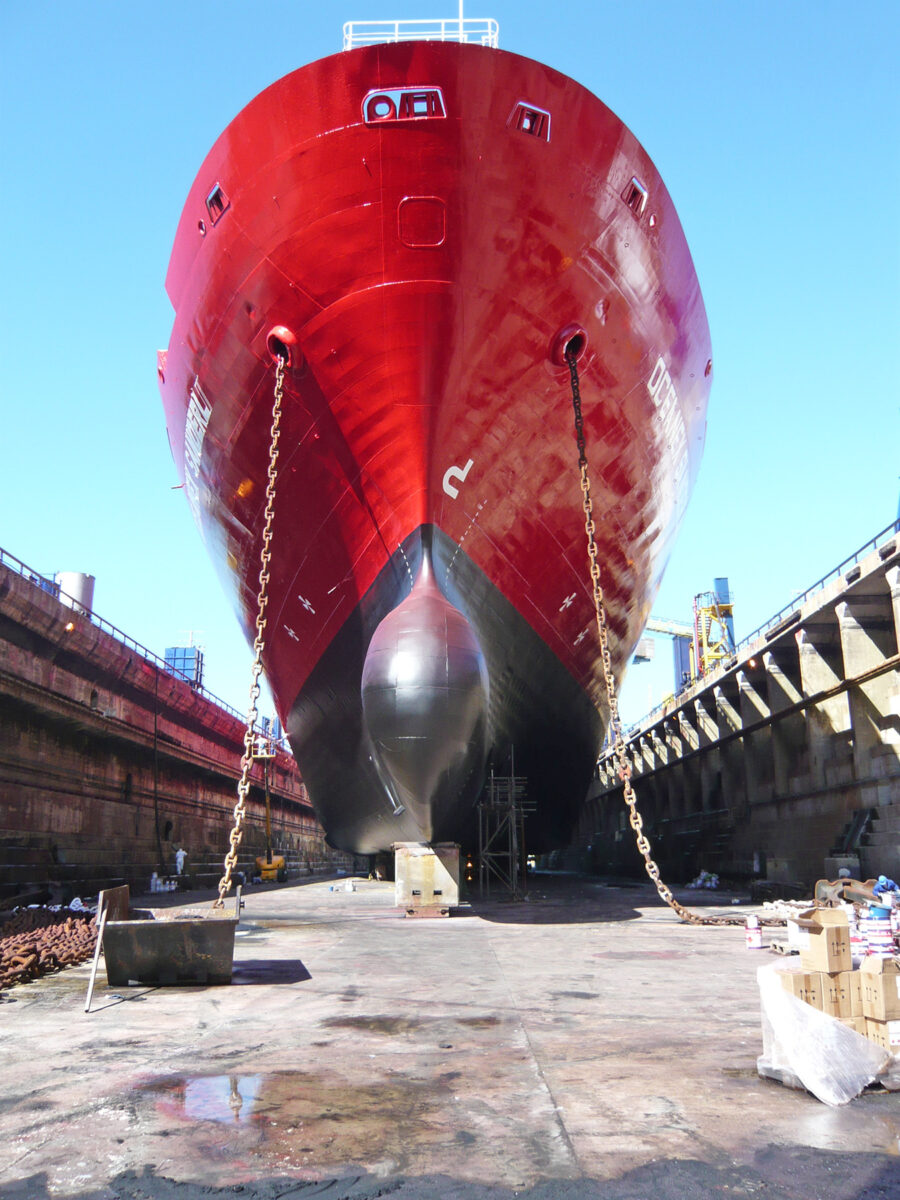 Oceanex Sanderline hull coated with Ecospeed