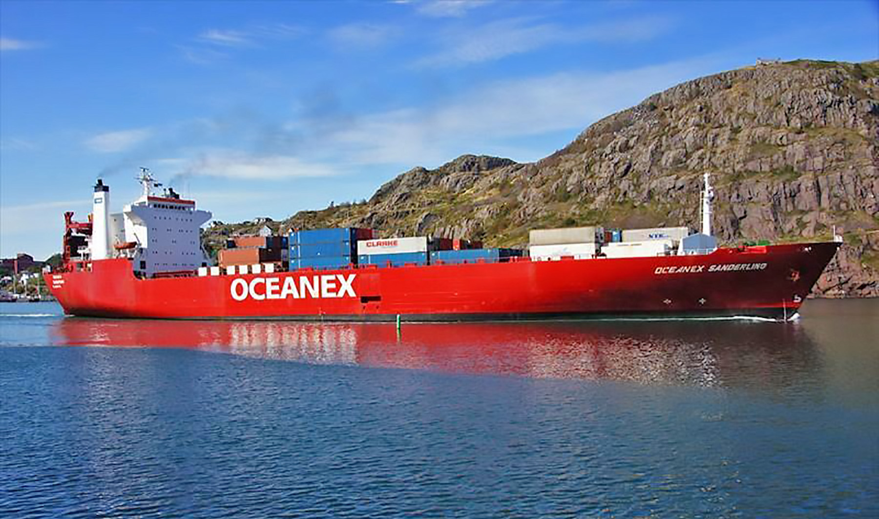 Oceanex Sanderling ice-strengthened dry cargo vessel with Ecospeed on the hull