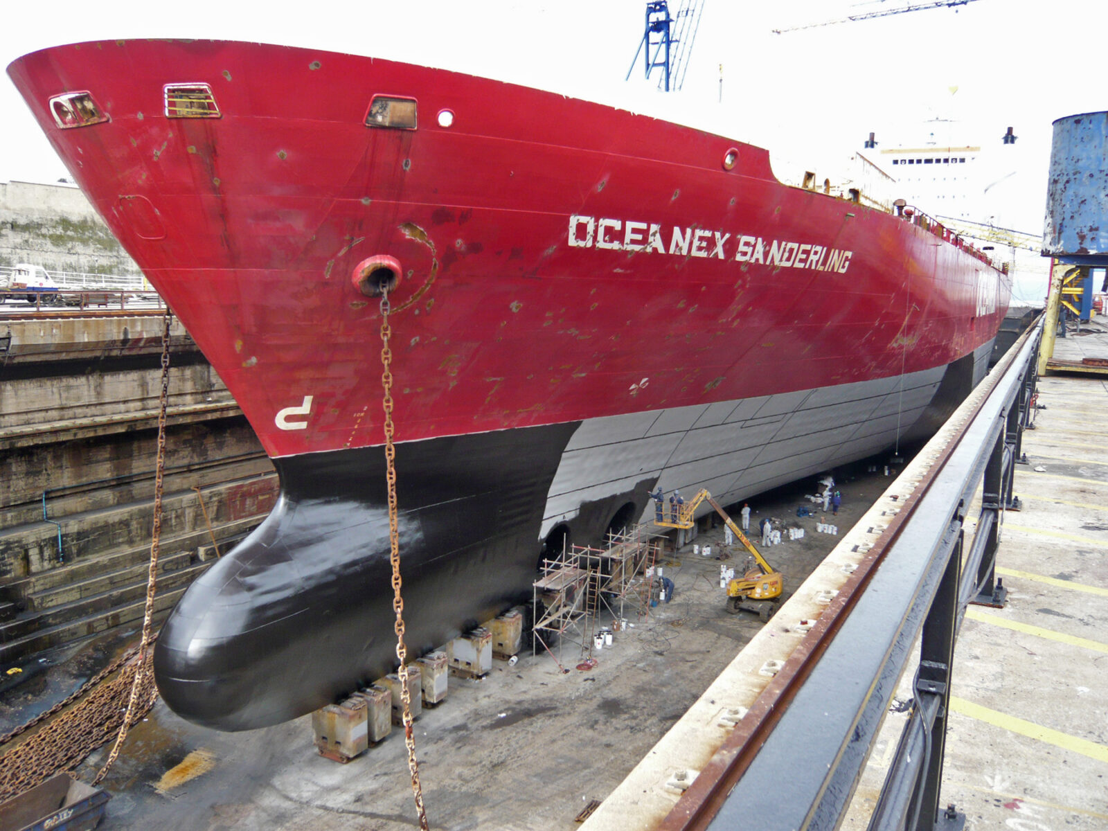 Oceanex Sanderling second coat of Ecospeed being applied in 2011