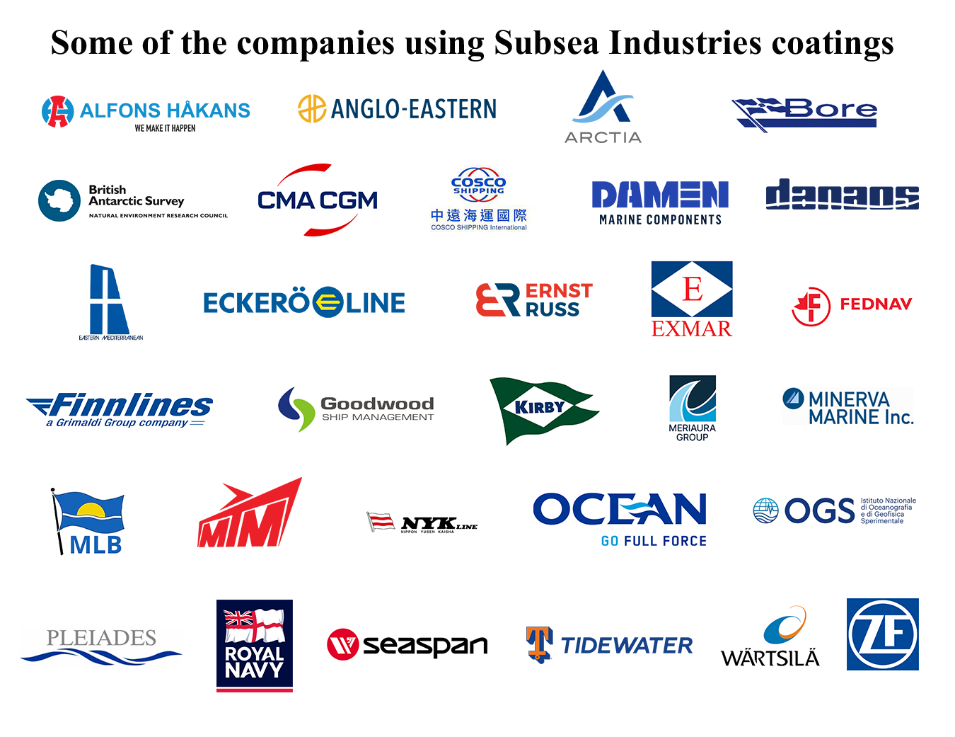 Subsea Industries customer logos